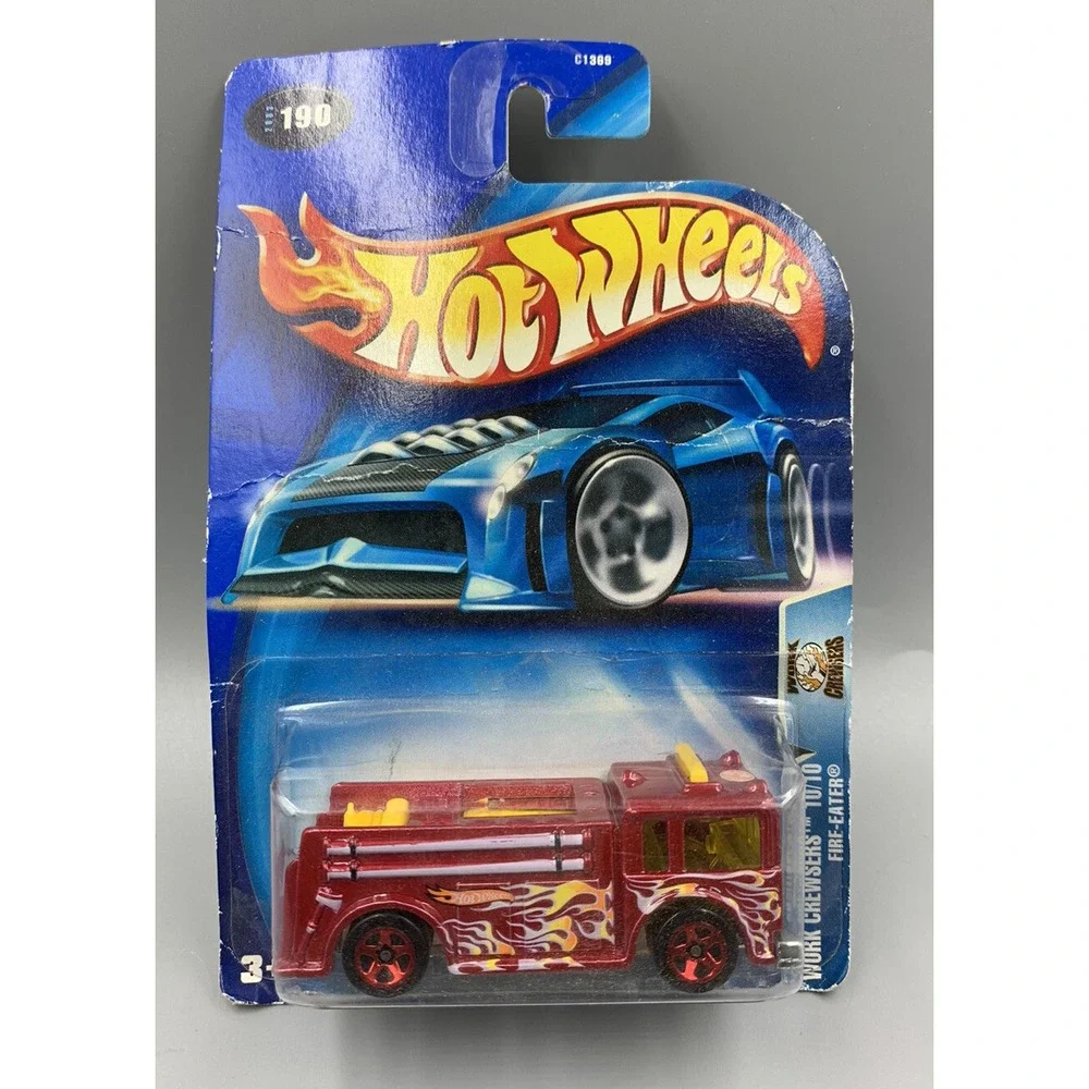 2003 Hot Wheels‎ #190 Work Crewsers 10/10 FIRE-EATER Red w/Red 5 Spoke Wheels